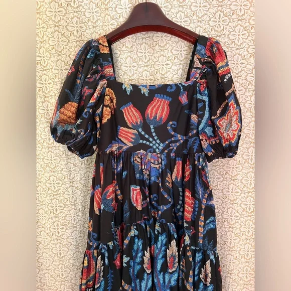 FARM Rio /Anthropology | Cotton Floral Maxi Peasant Hi-Low Dress - Picture 10 of 16